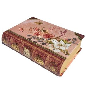 Punch Studio Live Laugh Love Purple Decorative Floral Petite Book Box (91248)
